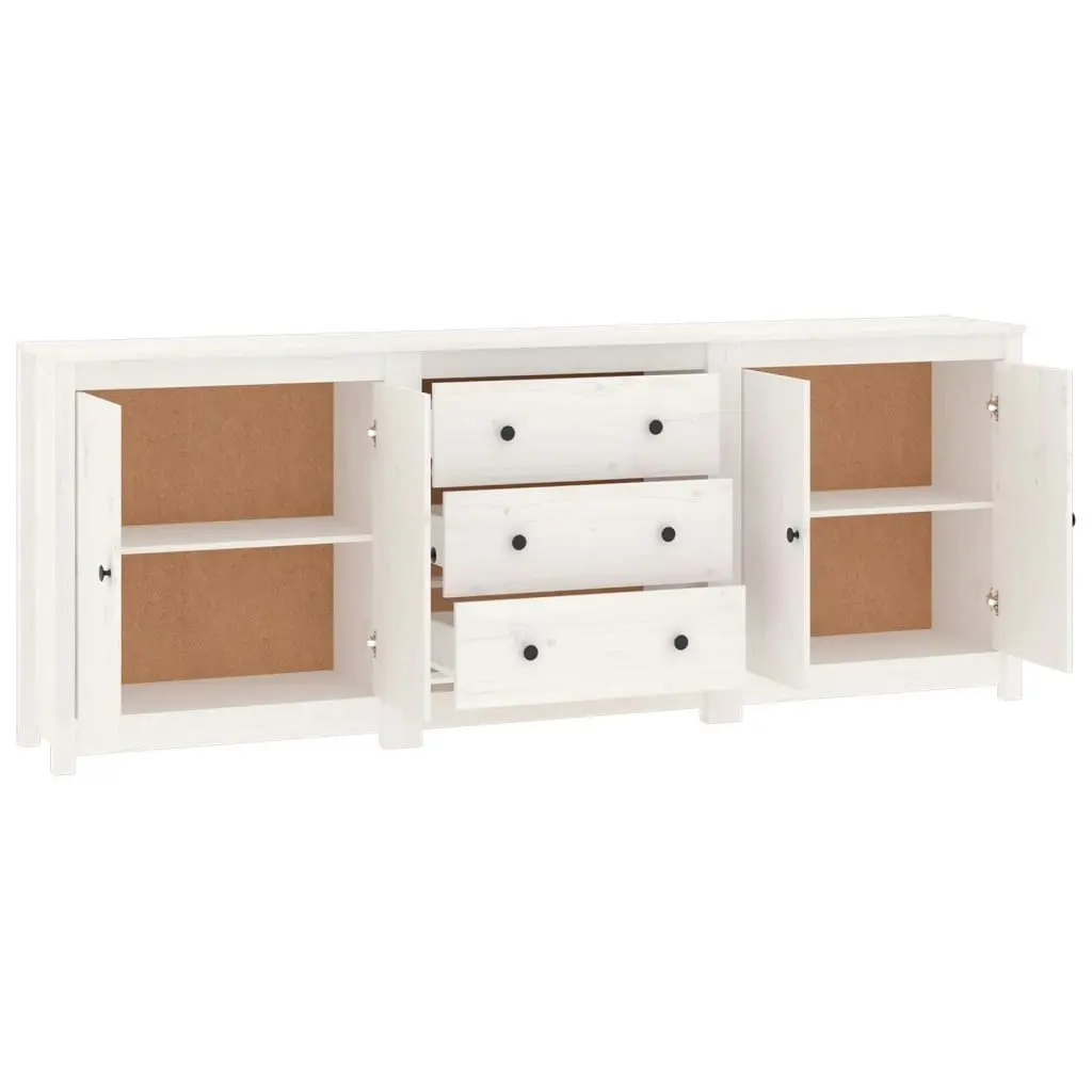 Sideboard White 210x35x80 cm Solid Wood Pine 3114070