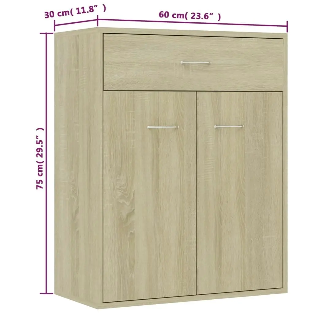 Sideboard Sonoma Oak 60x30x75 cm Engineered Wood 800714