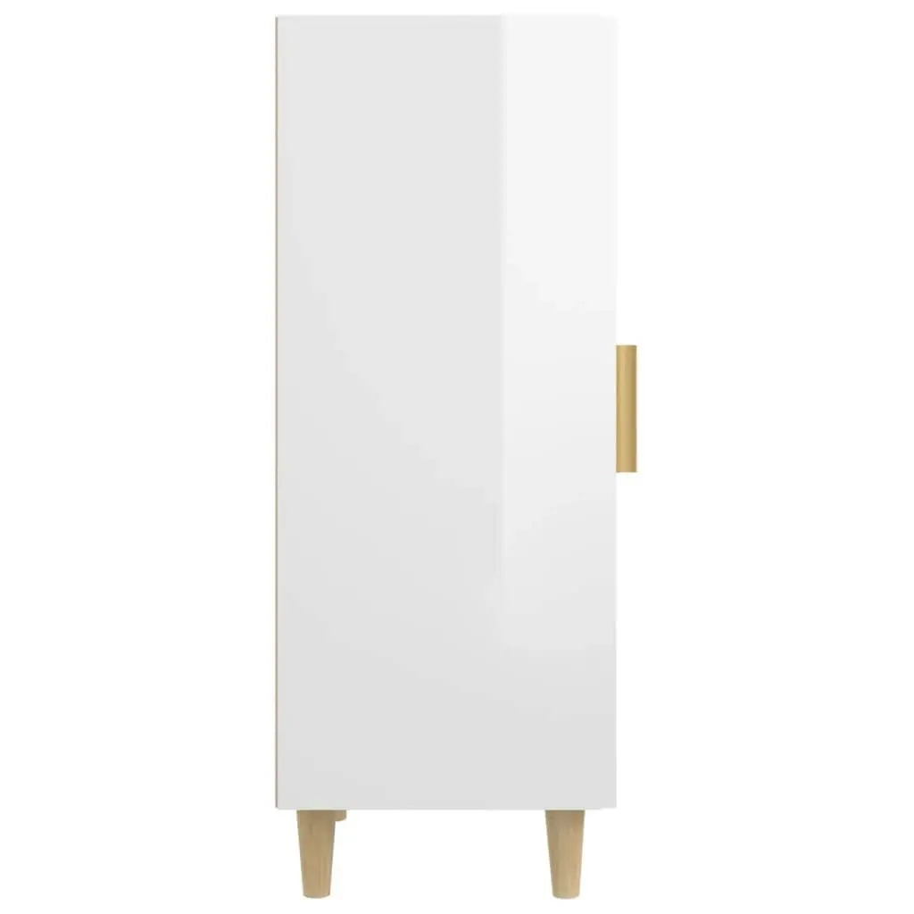 Sideboard High Gloss White 34.5x34x90 cm Engineered Wood 812327