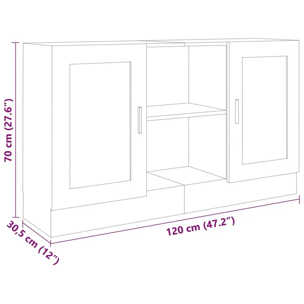 Sideboard Black 120x30.5x70 cm Engineered Wood 802778