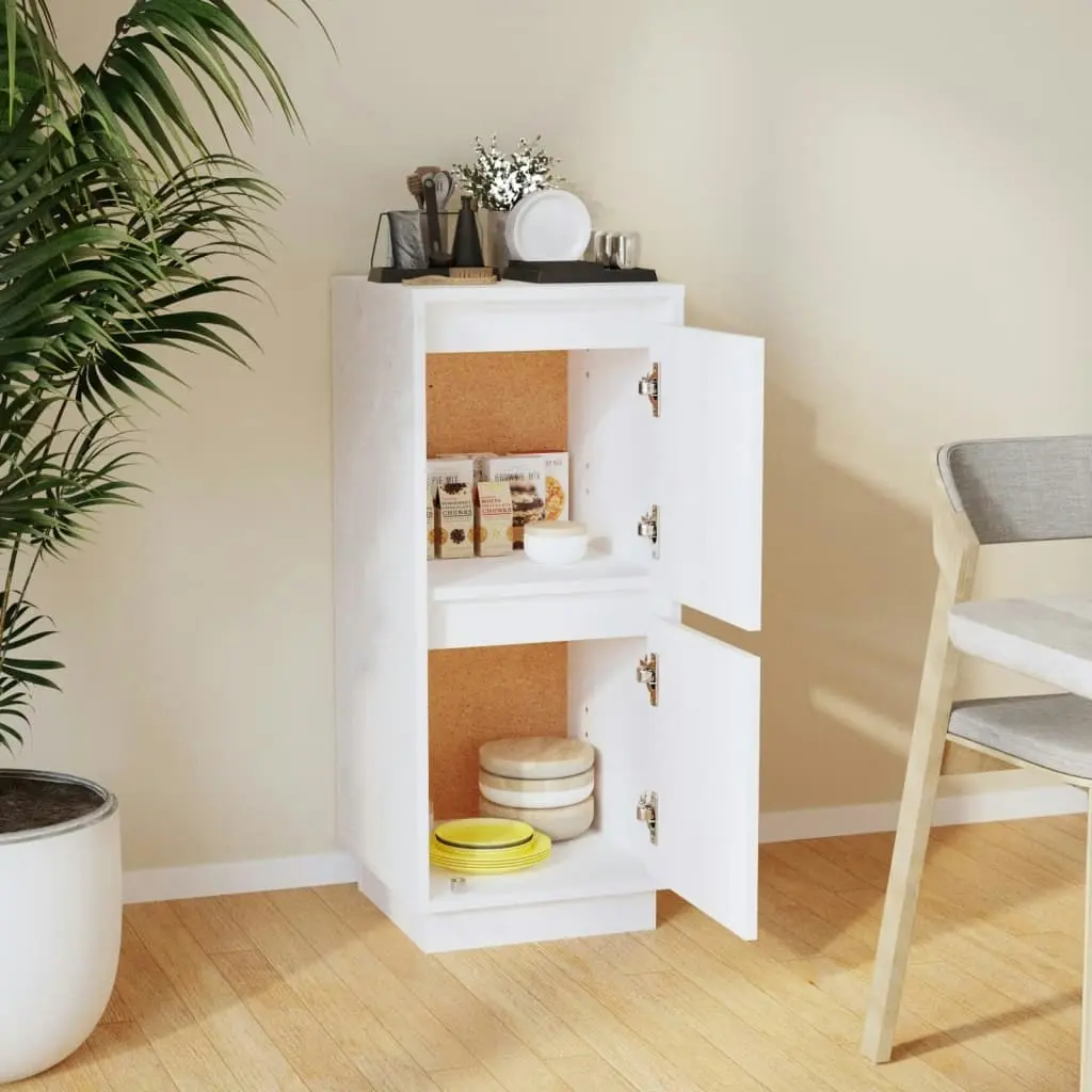 Sideboard White 31.5x34x75 cm Solid Wood Pine 813382