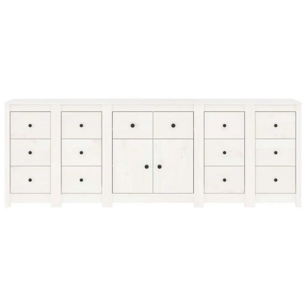 Sideboard White 230x35x80 cm Solid Wood Pine 3114090