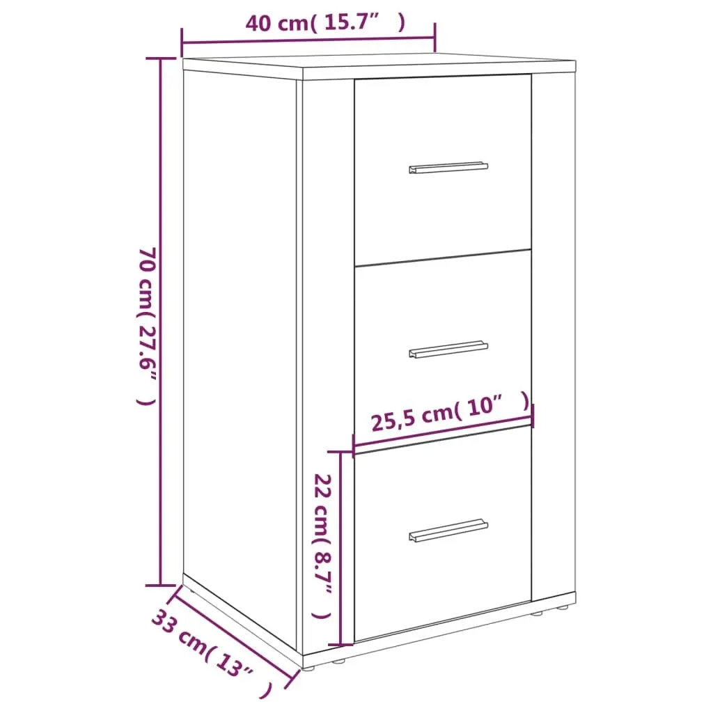 Sideboard White 40x33x70 cm Engineered Wood 819420