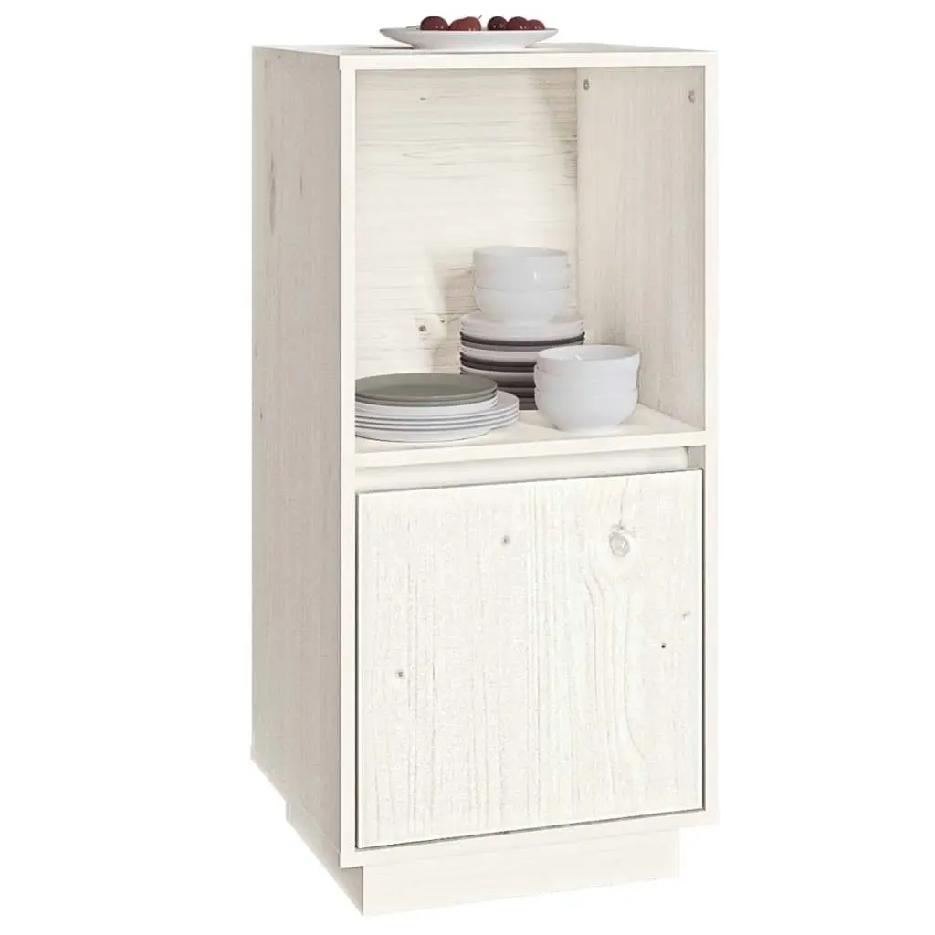 Sideboard White 38x35x80 cm Solid Wood Pine 814345