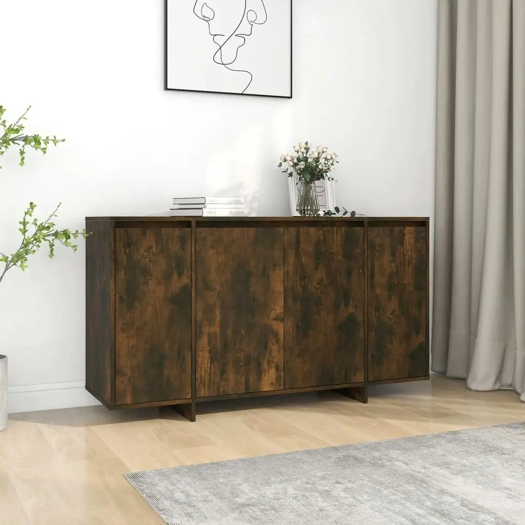 Sideboard Smoked Oak 135x41x75 cm Engineered Wood 813056