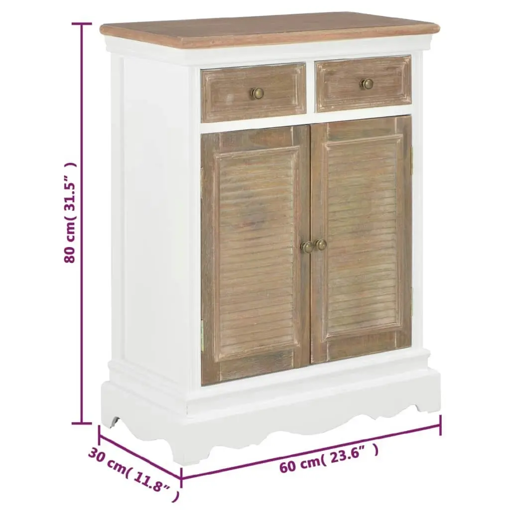 Sideboard White 60x30x80 cm Solid Wood 280074