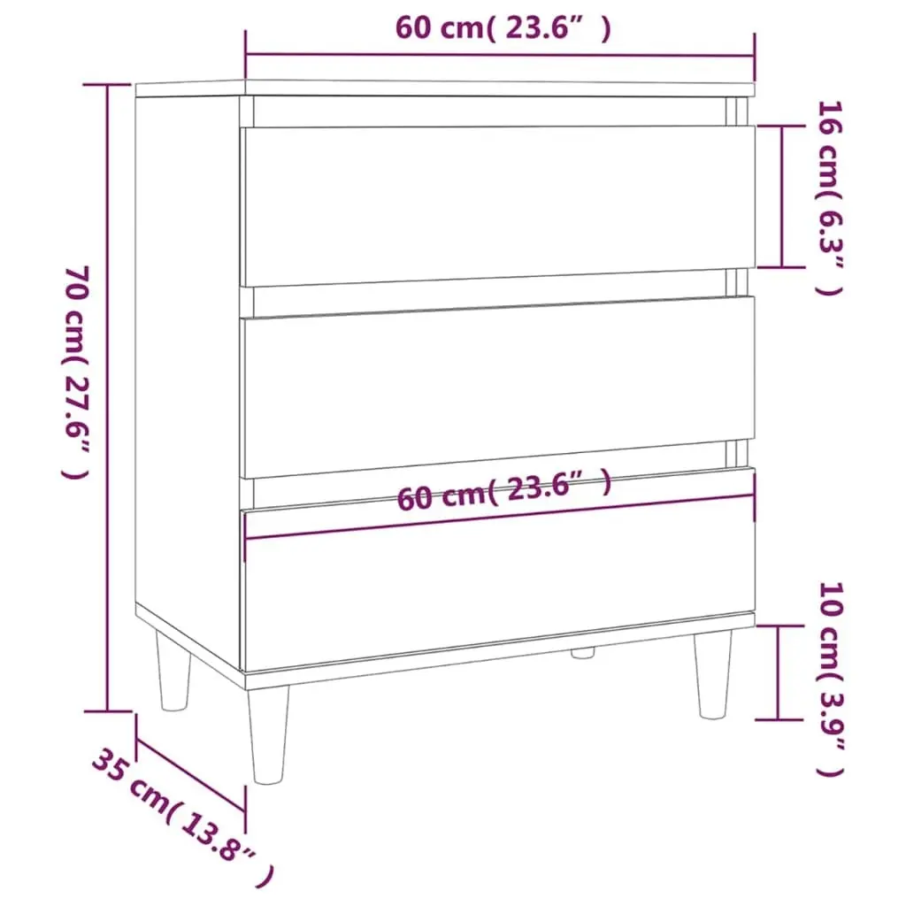 Sideboard White 60x35x70 cm Engineered Wood 823040