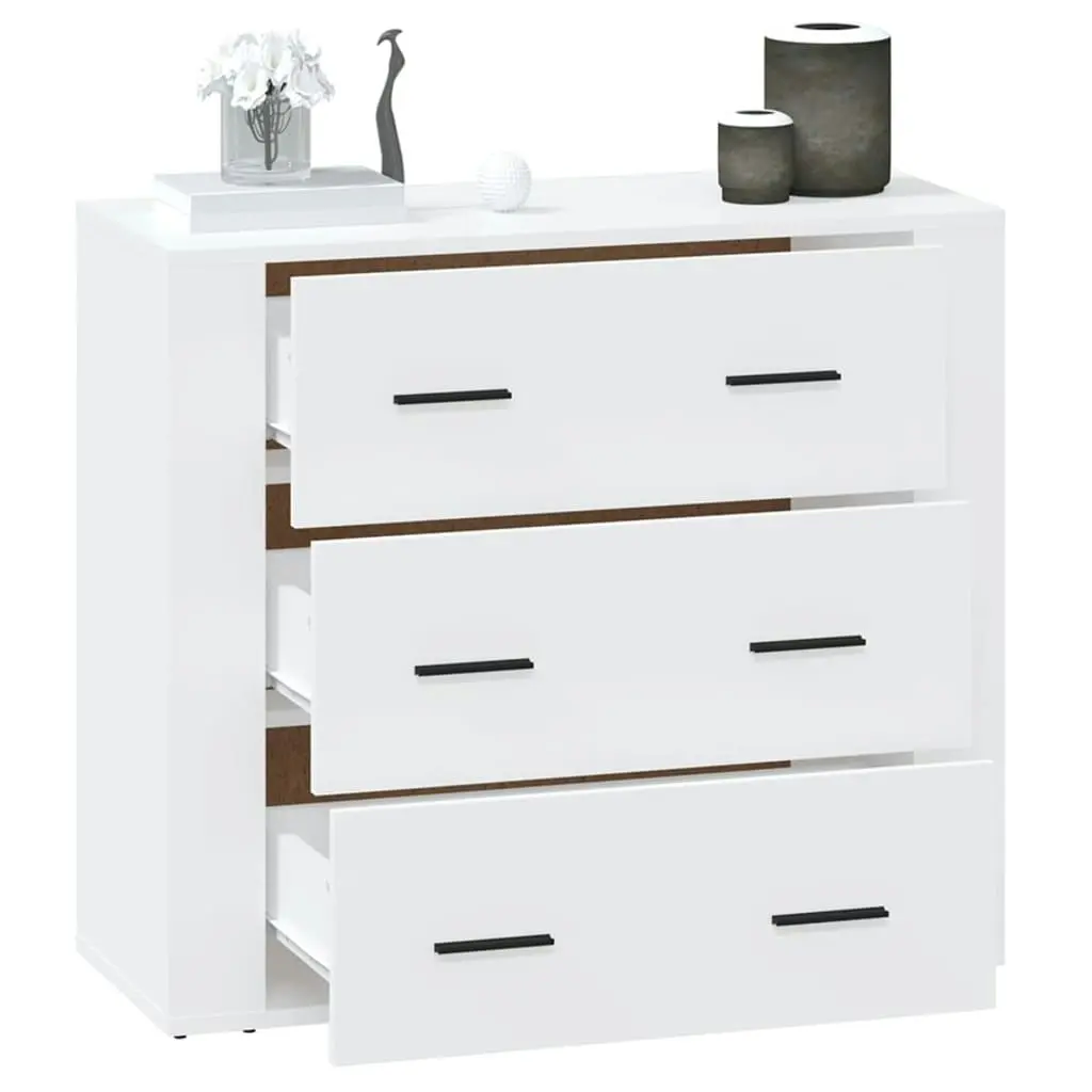 Sideboard High Gloss White 80x33x70 cm Engineered Wood 816578