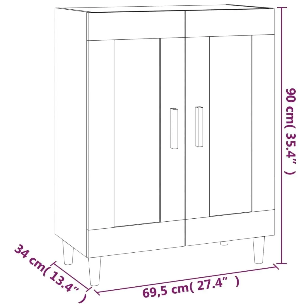 Sideboard White 69.5x34x90 cm Engineered Wood 812132