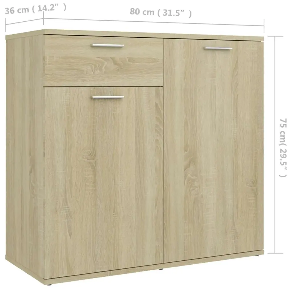 Sideboard Sonoma Oak 80x36x75 cm Engineered Wood 805773