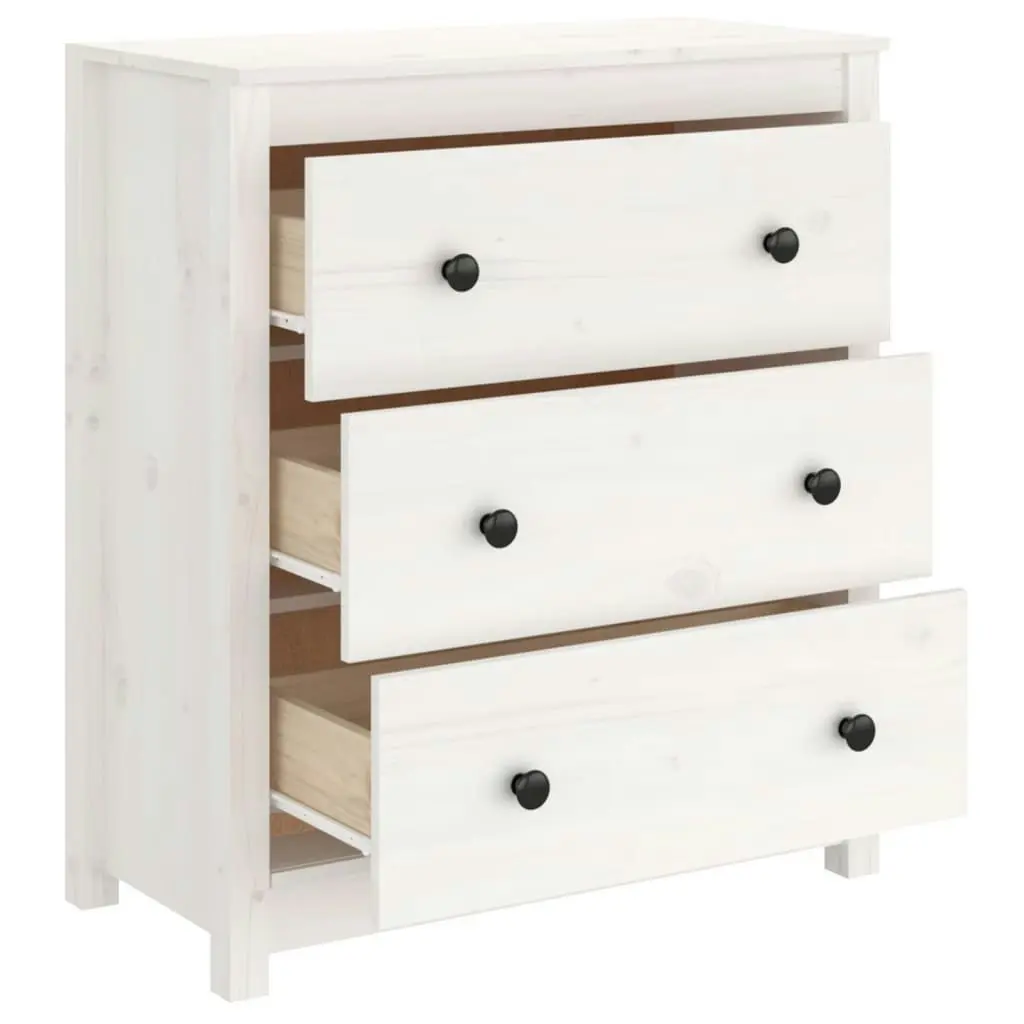 Sideboard White 70x35x80 cm Solid Wood Pine 813735