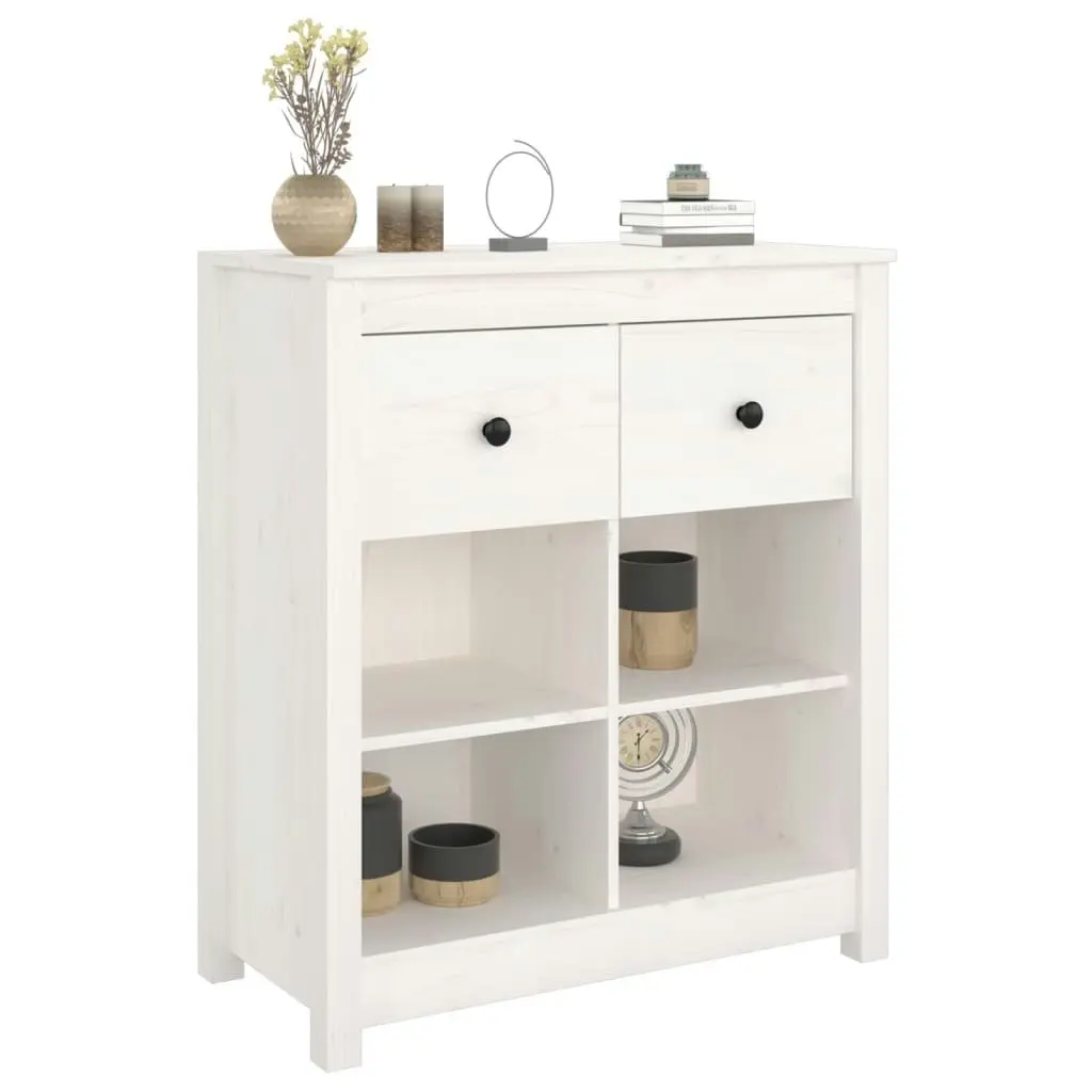 Sideboard White 70x35x80 cm Solid Wood Pine 813765