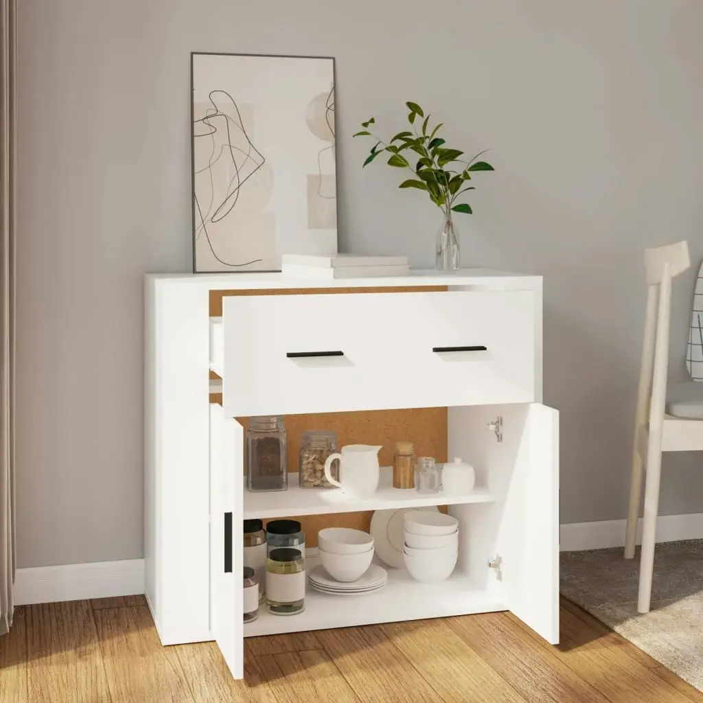 Sideboard White 80x33x70 cm Engineered Wood 816568