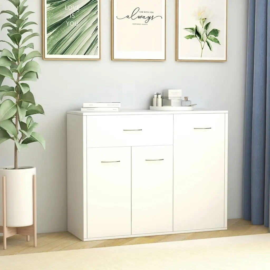 Sideboard White 88x30x70 cm Engineered Wood 800675