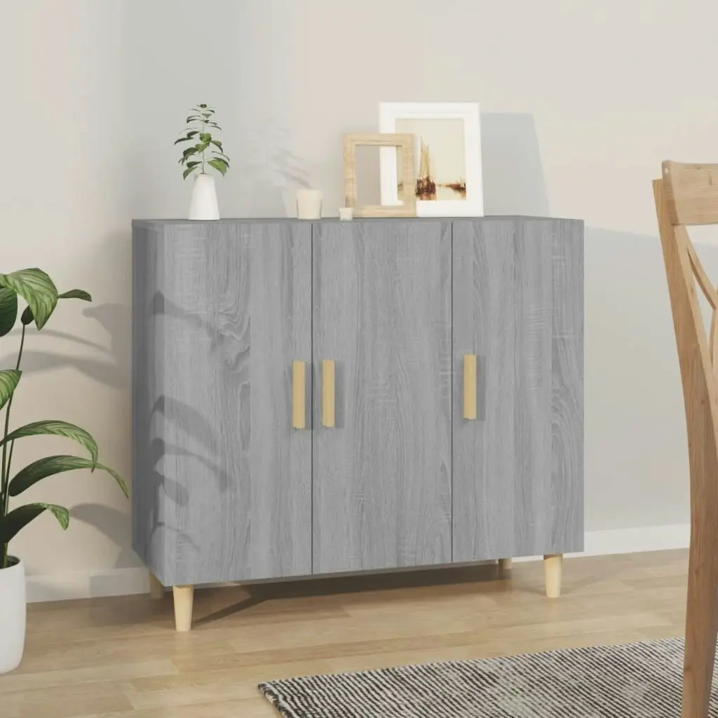 Sideboard Grey Sonoma 90x34x80 cm Engineered Wood 817460