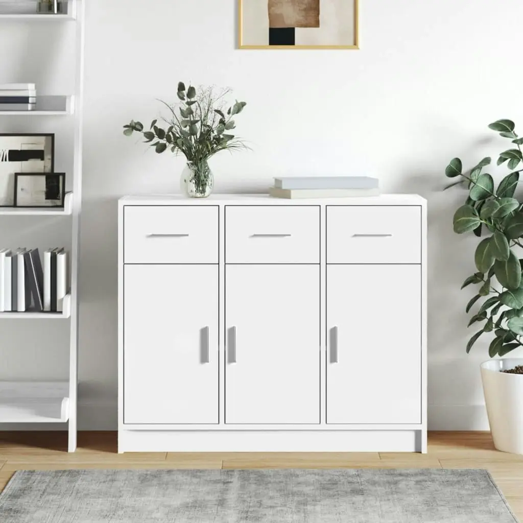 Sideboard White 91x28x75 cm Engineered Wood 823008