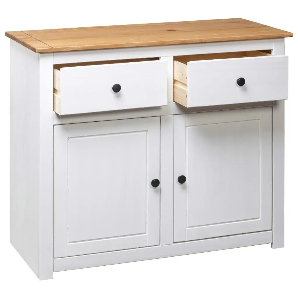 Sideboard White 93x40x80 cm Solid Pinewood Panama Range 282699