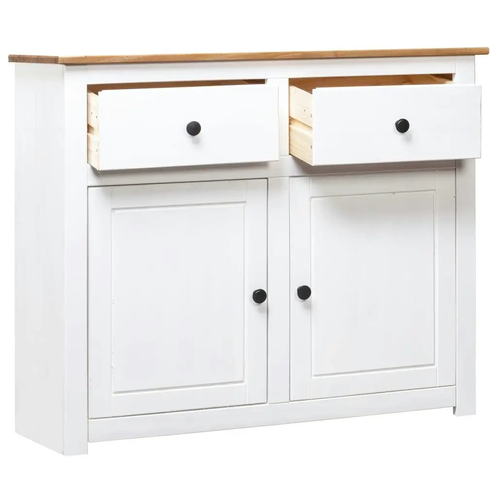 Sideboard White 93x40x80 cm Solid Pinewood Panama Range 282699