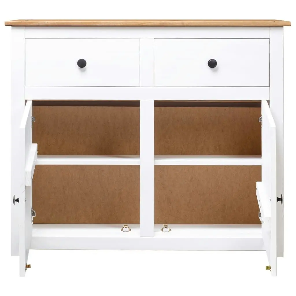 Sideboard White 93x40x80 cm Solid Pinewood Panama Range 282699