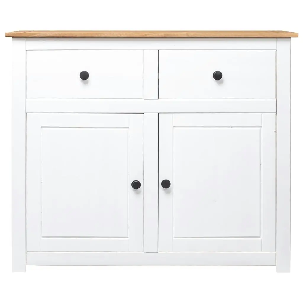 Sideboard White 93x40x80 cm Solid Pinewood Panama Range 282699