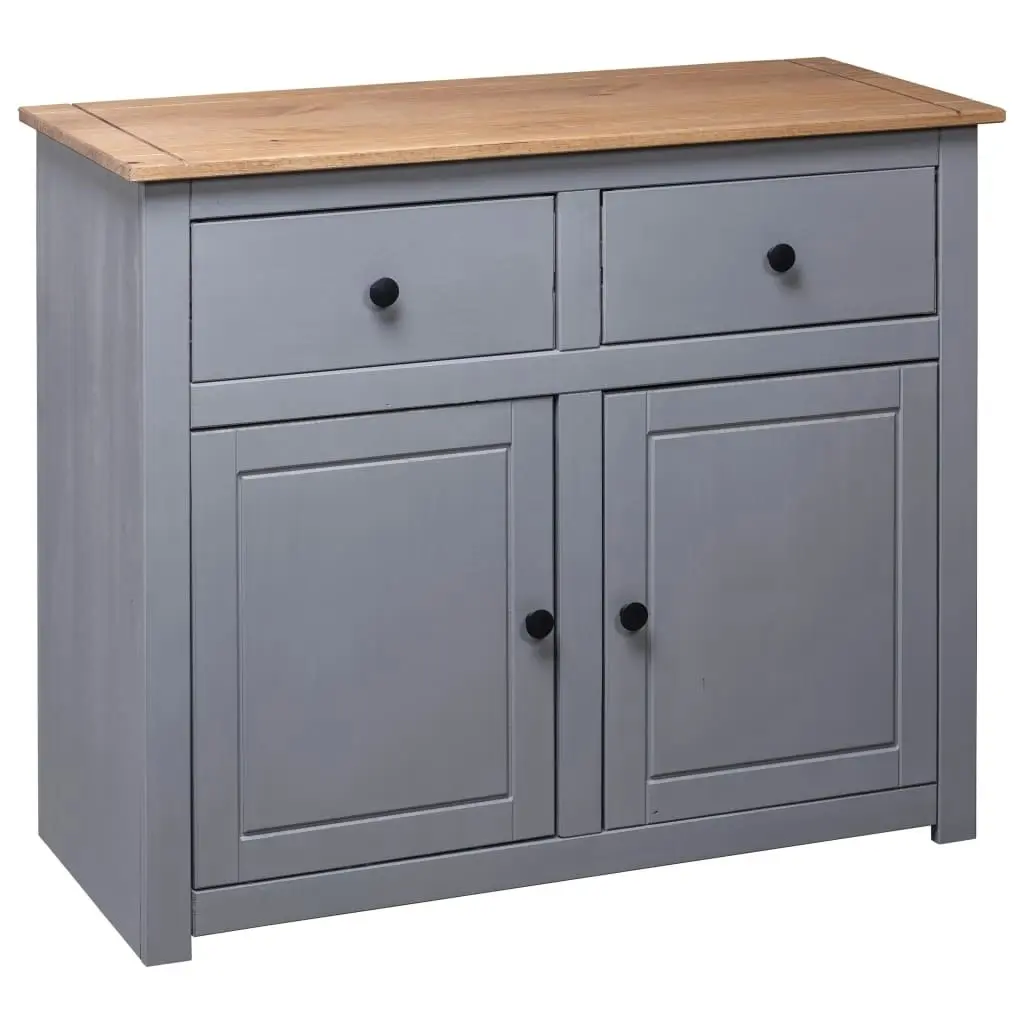 Sideboard Grey 93x40x80 cm Solid Pinewood Panama Range 282698