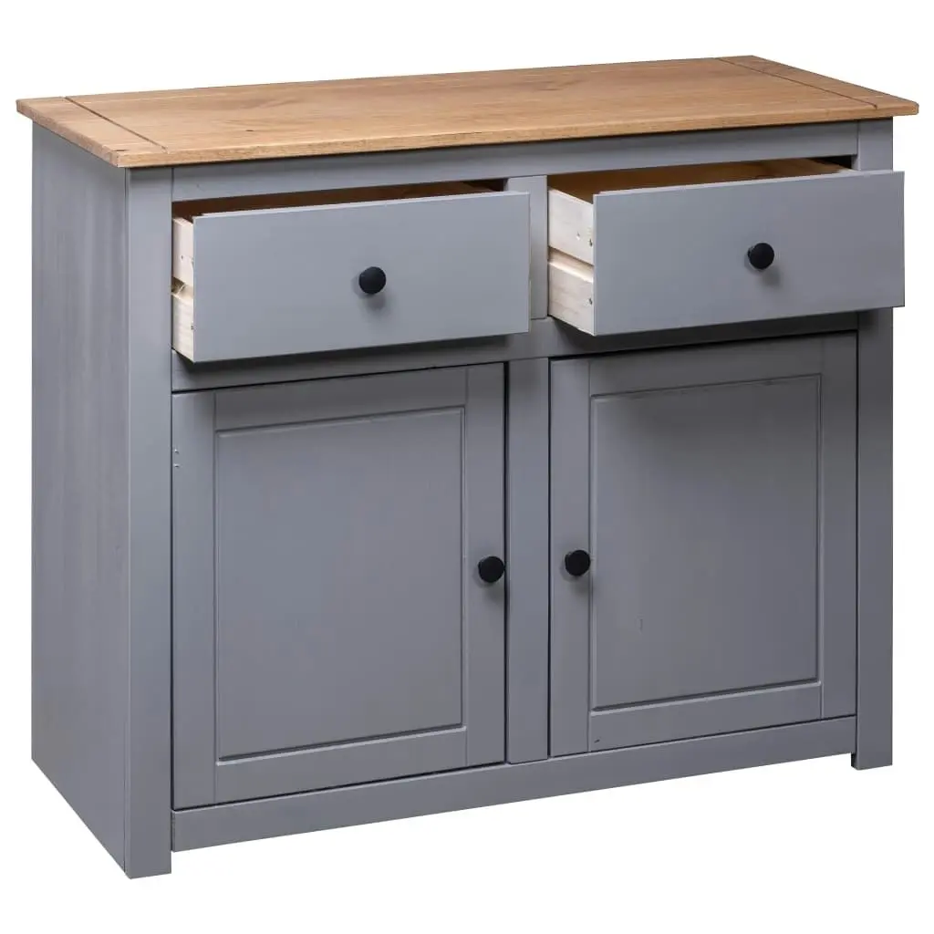 Sideboard Grey 93x40x80 cm Solid Pinewood Panama Range 282698