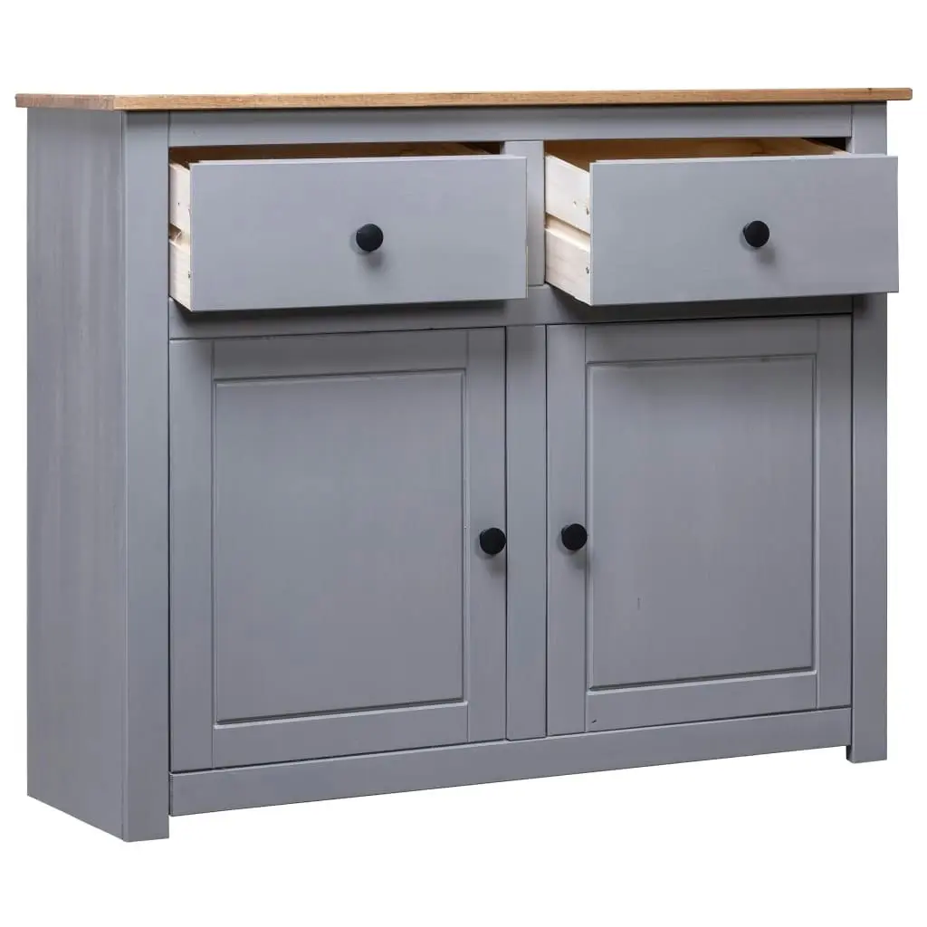 Sideboard Grey 93x40x80 cm Solid Pinewood Panama Range 282698