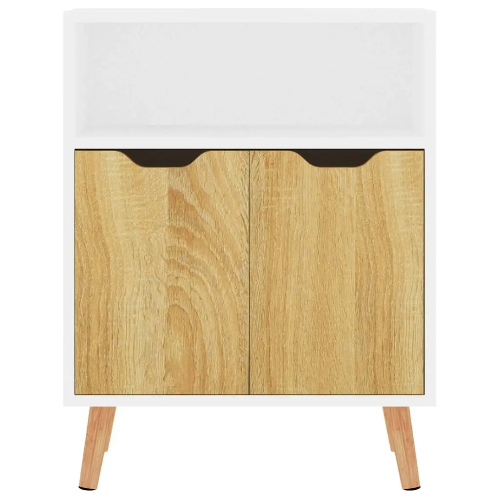 Sideboard White and Sonoma Oak 60x30x72 cm Engineered Wood 326827