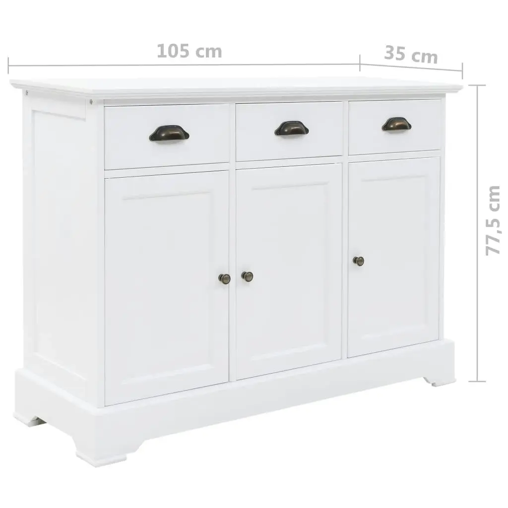 Sideboard with 3 Doors MDF and Pinewood 105x35x77.5 cm 245754