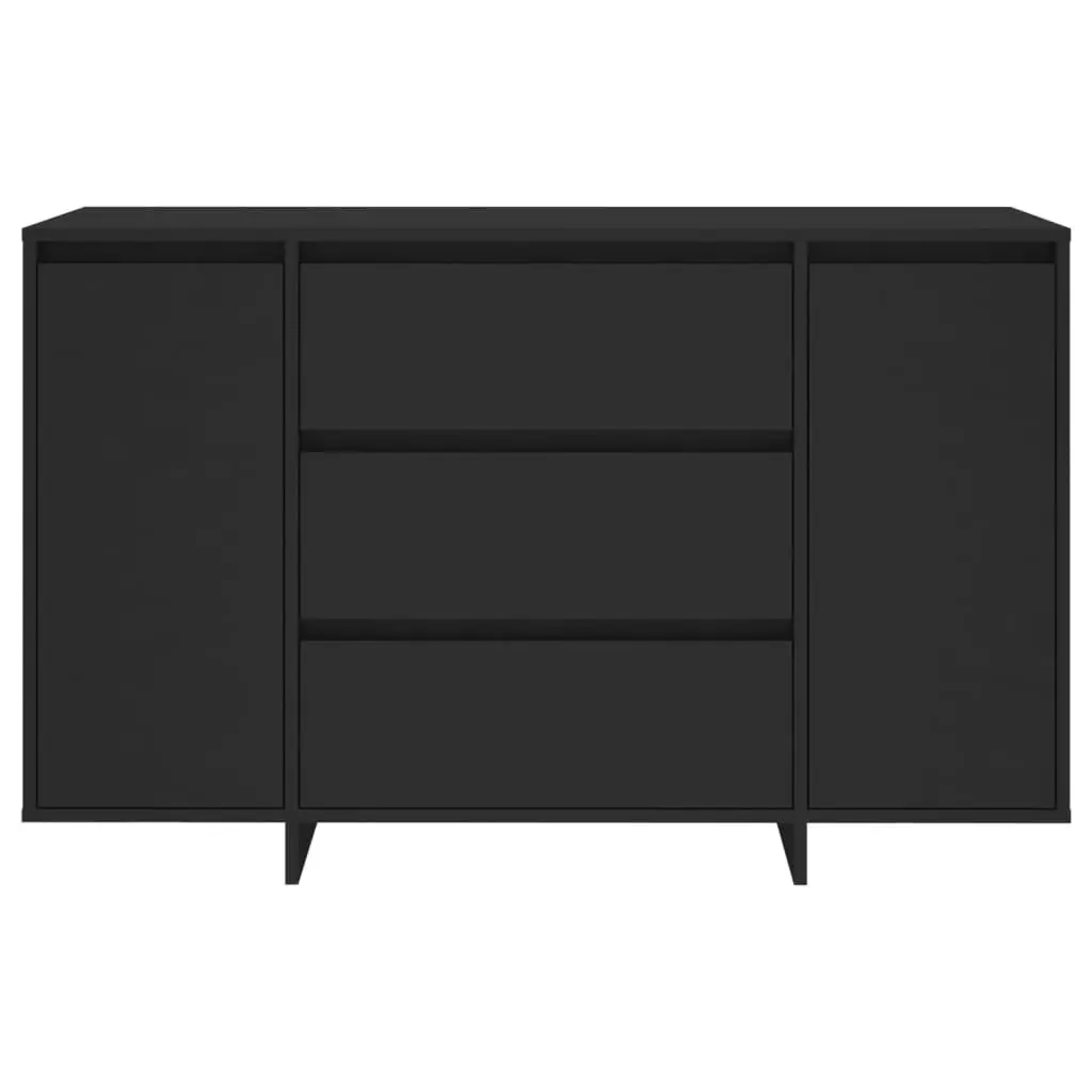 Sideboard with 3 Drawers Black 120x41x75 cm Engineered Wood 809612