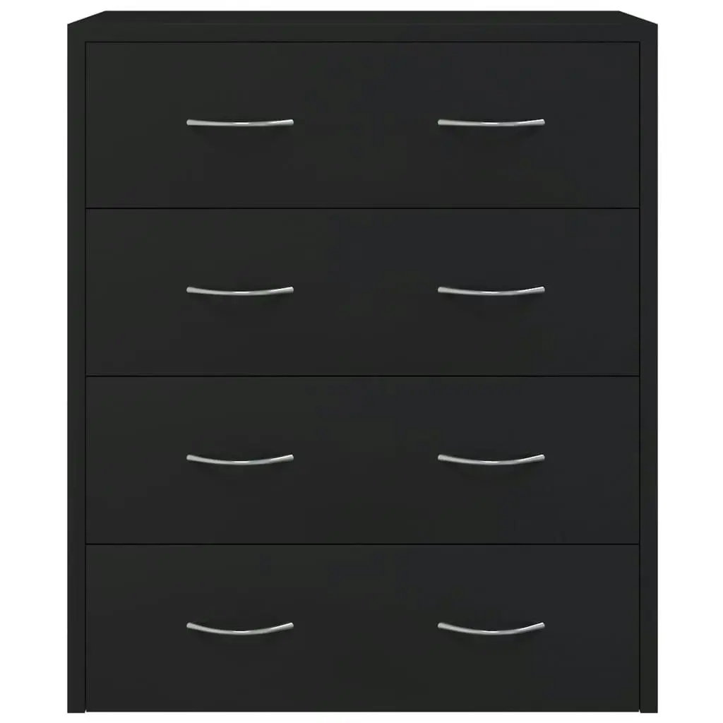 Sideboard with 4 Drawers 60x30.5x71 cm Black 342577