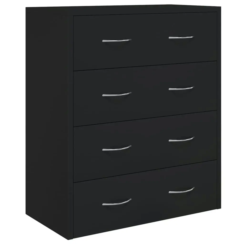 Sideboard with 4 Drawers 60x30.5x71 cm Black 342577