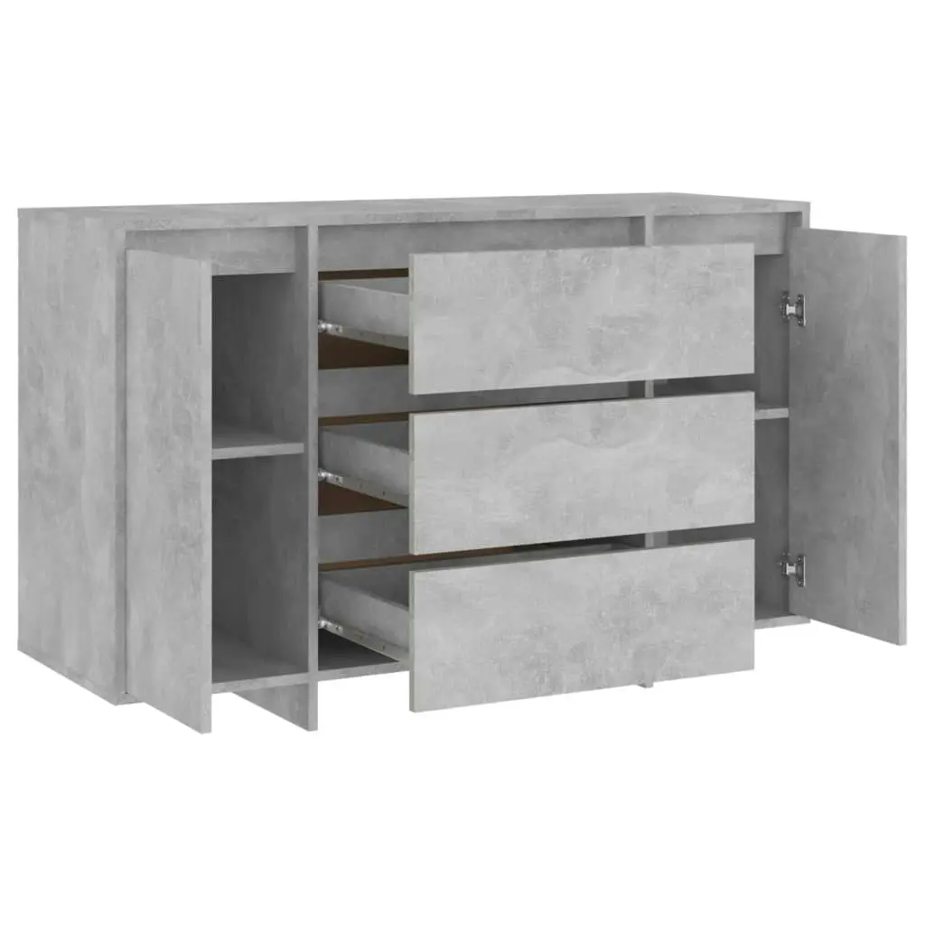 Sideboard with 3 Drawers Concrete Grey 120x41x75 cm Engineered Wood 809615