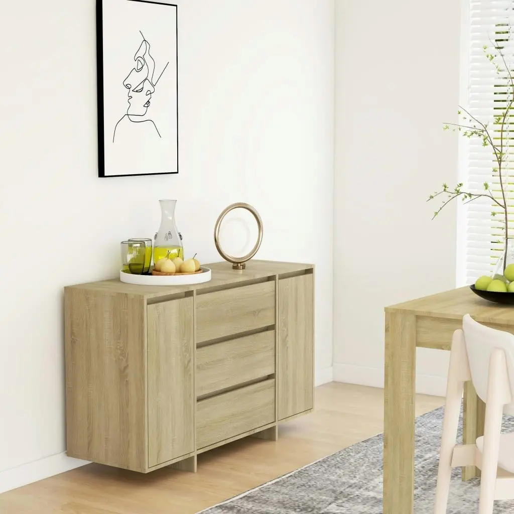 Sideboard with 3 Drawers Sonoma Oak 120x41x75 cm Engineered Wood 809614