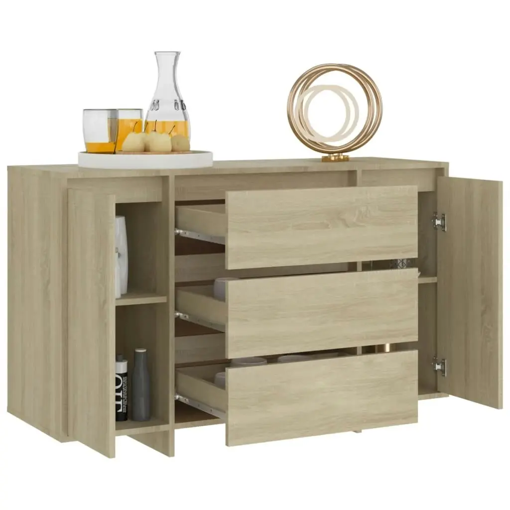 Sideboard with 3 Drawers Sonoma Oak 120x41x75 cm Engineered Wood 809614