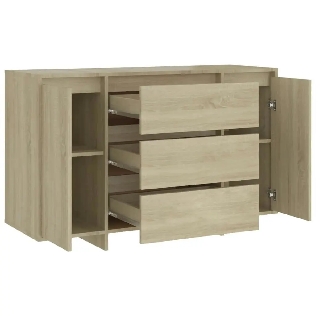 Sideboard with 3 Drawers Sonoma Oak 120x41x75 cm Engineered Wood 809614