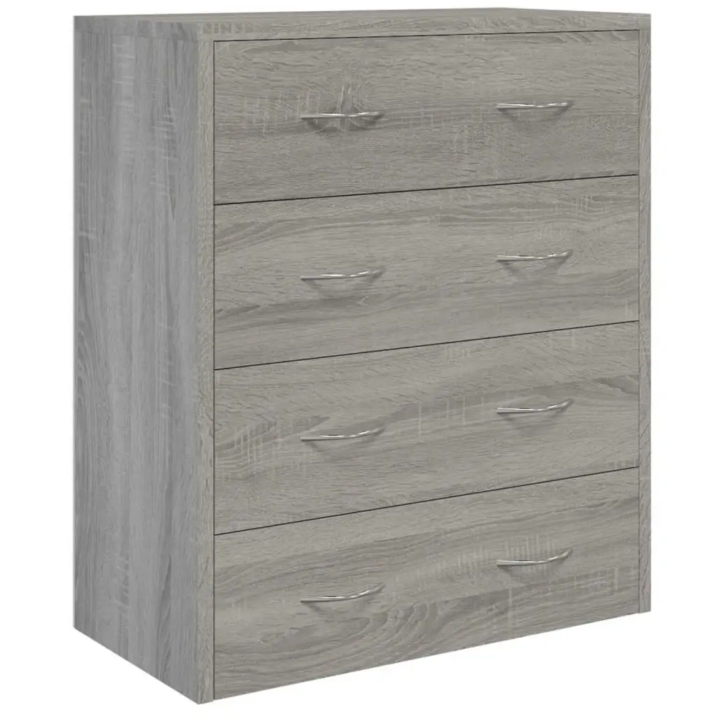 Sideboard with 4 Drawers 60x30.5x71 cm Grey Sonoma 342581