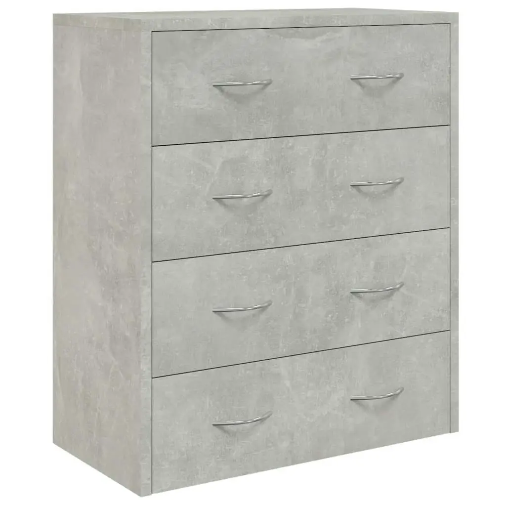 Sideboard with 4 Drawers 60x30.5x71 cm Concrete Grey 342578