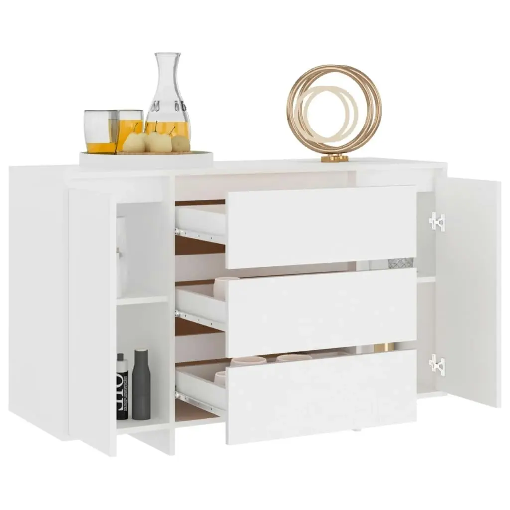 Sideboard with 3 Drawers White 120x41x75 cm Engineered Wood 809611