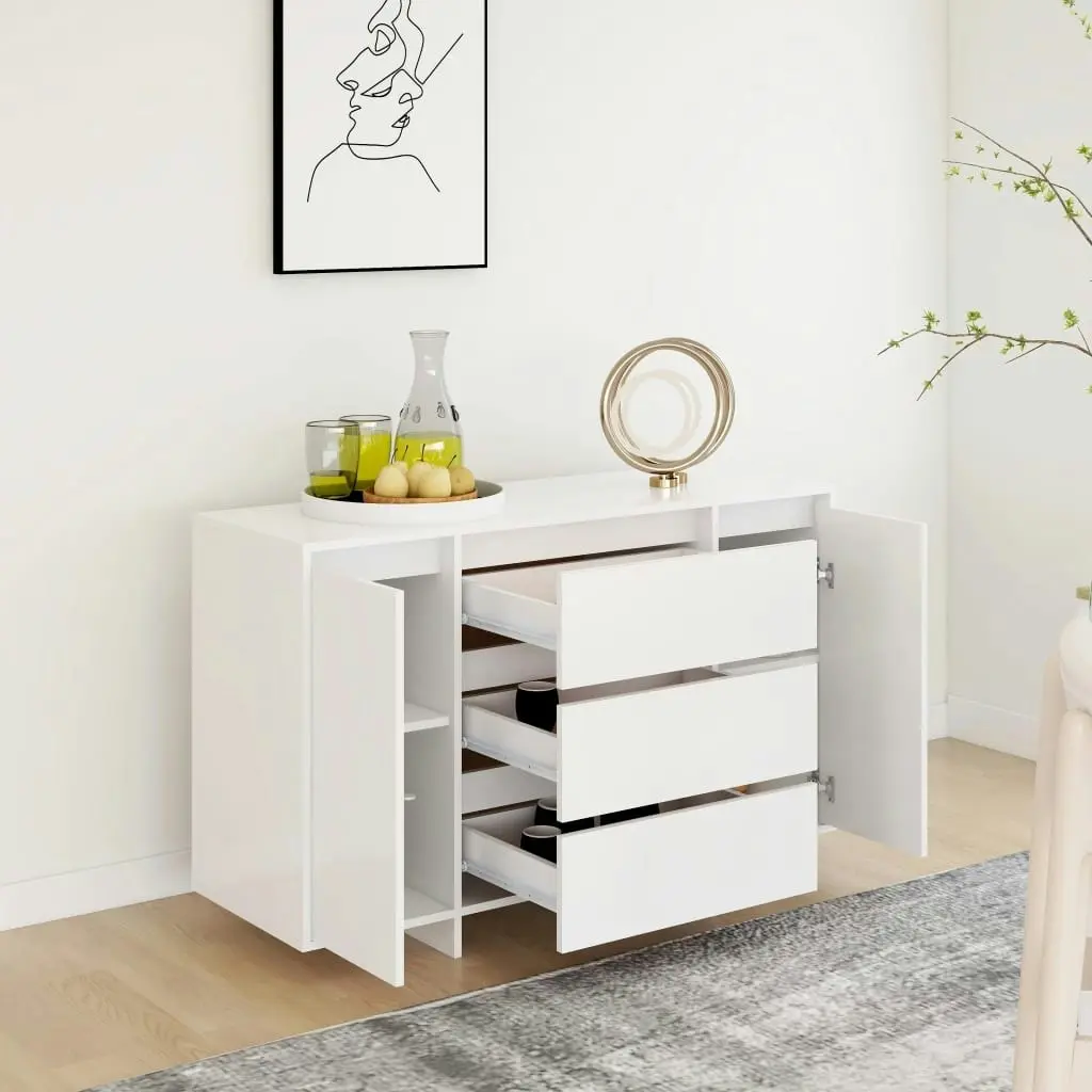 Sideboard with 3 Drawers White 120x41x75 cm Engineered Wood 809611