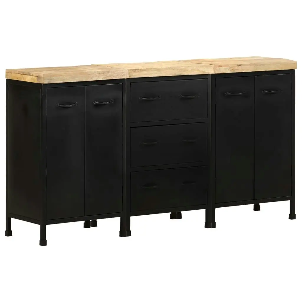 Sideboard with 3 Drawers and 4 Doors Rough Mango Wood 3074904