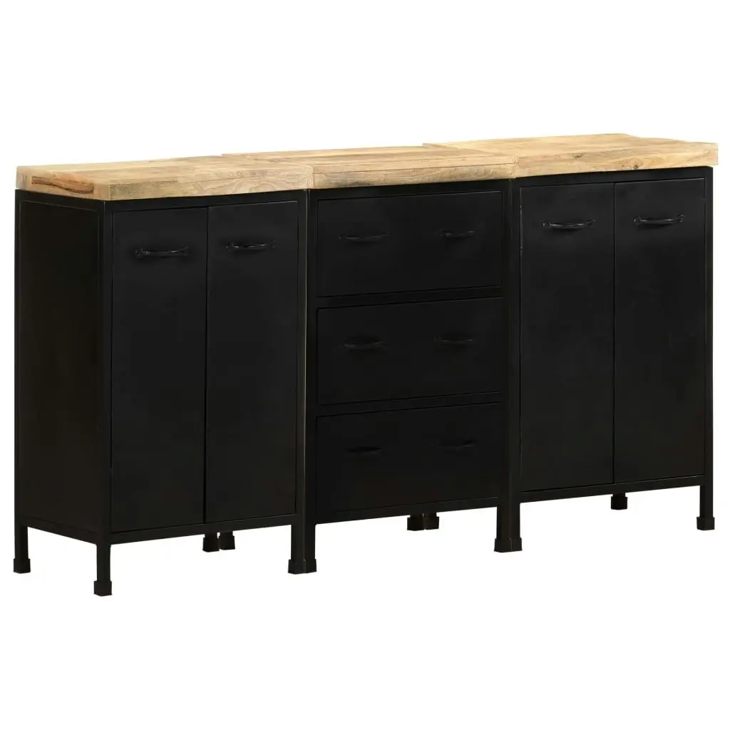 Sideboard with 3 Drawers and 4 Doors Rough Mango Wood 3074904