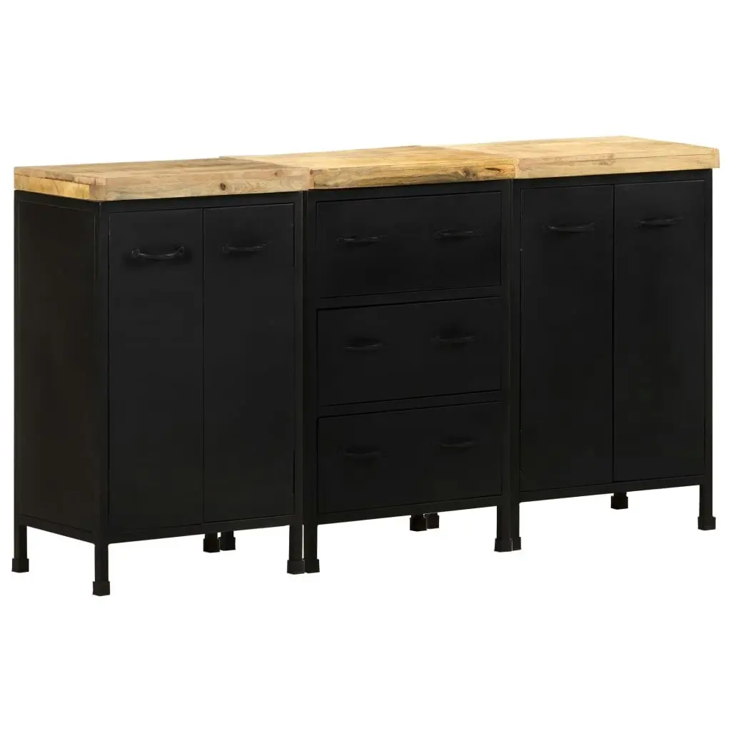 Sideboard with 3 Drawers and 4 Doors Rough Mango Wood 3074904