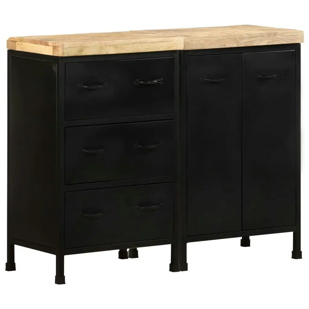 Sideboard with 3 Drawers and 2 Doors Rough Mango Wood 3074903