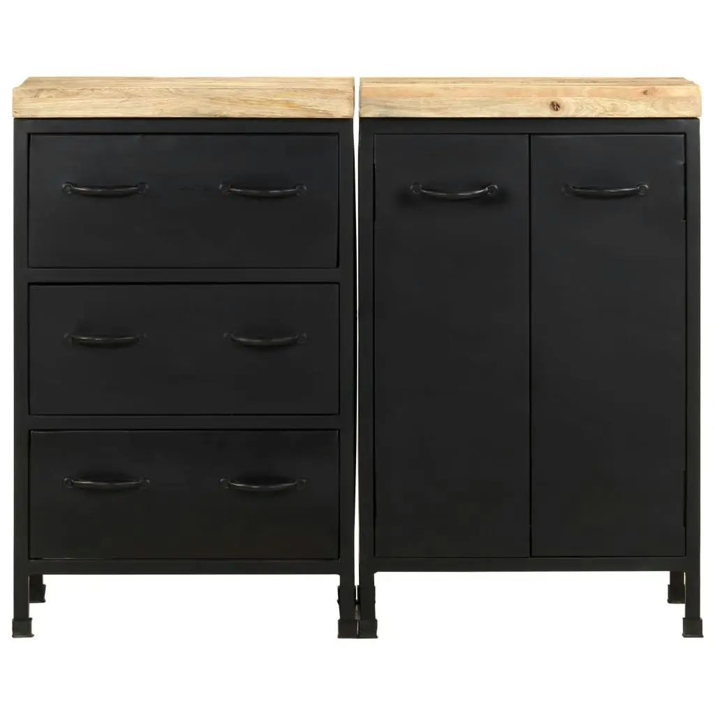 Sideboard with 3 Drawers and 2 Doors Rough Mango Wood 3074903