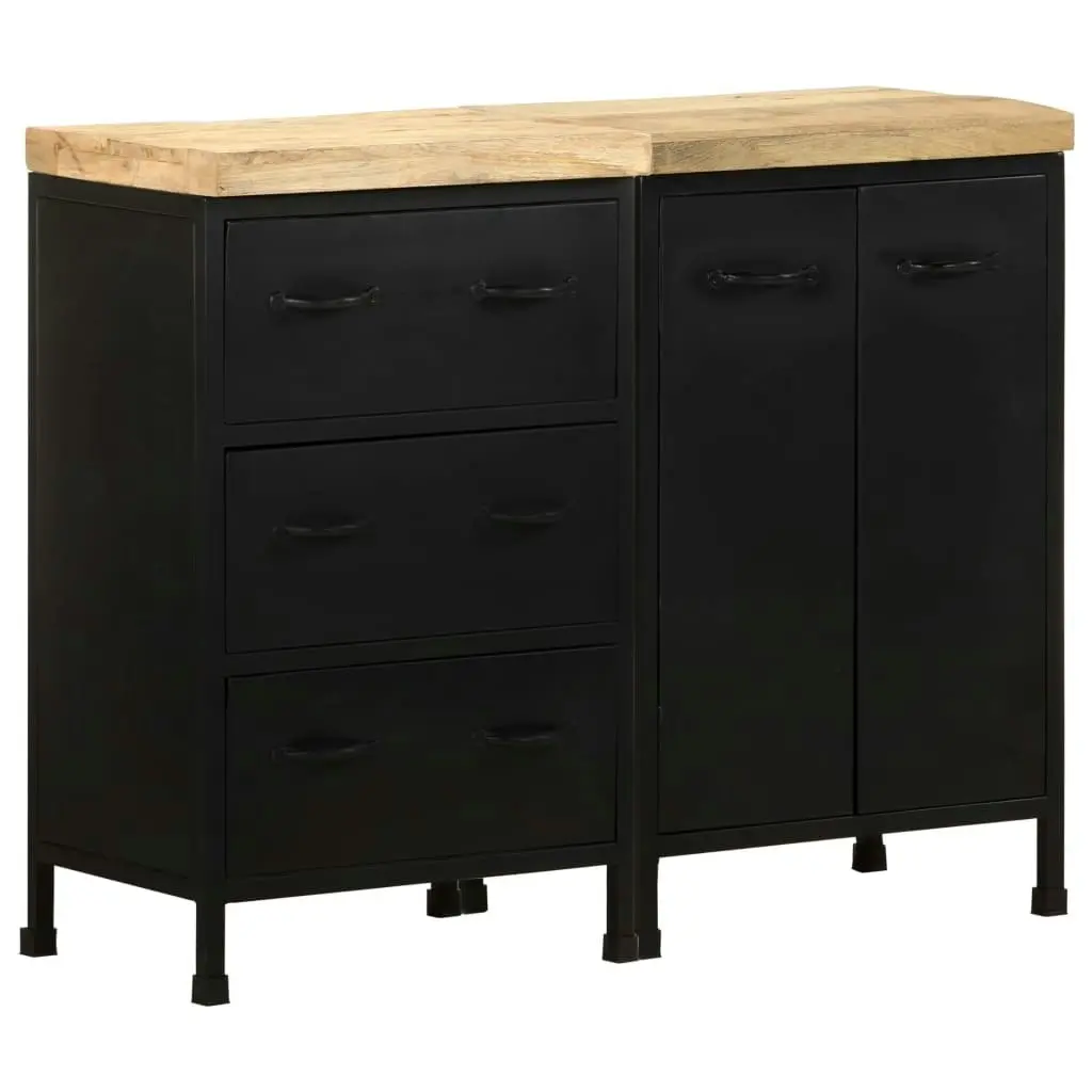 Sideboard with 3 Drawers and 2 Doors Rough Mango Wood 3074903