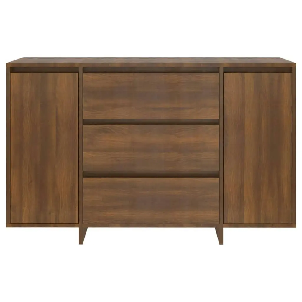 Sideboard with 3 Drawers Brown Oak 120x41x75 cm Engineered Wood 813064