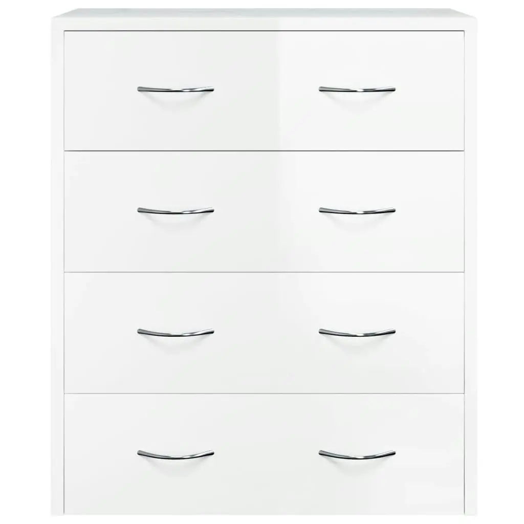 Sideboard with 4 Drawers 60x30.5x71 cm High Gloss White 342579