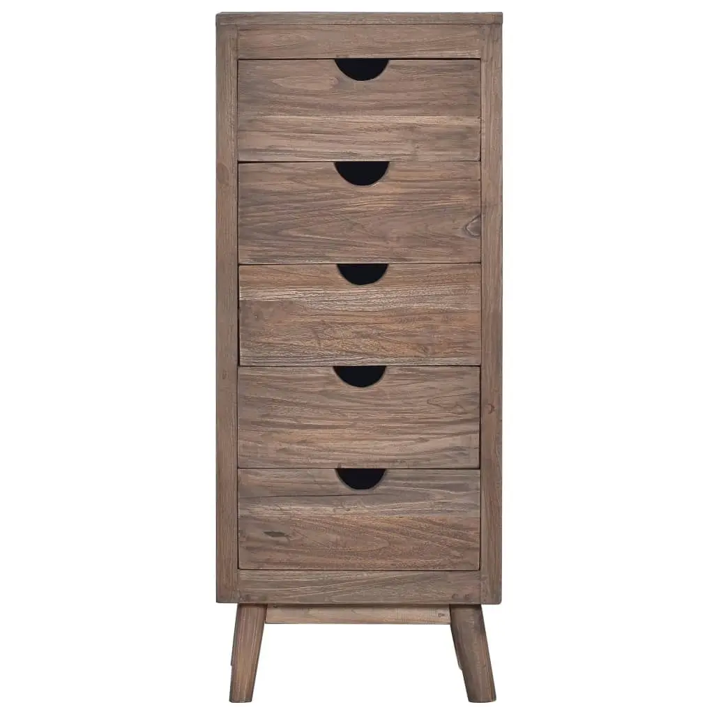 Sideboard with 5 Drawers 40x30x100 cm Solid Teak Wood 288297