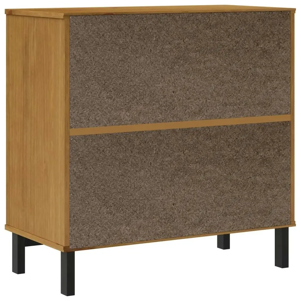 Sideboard with Glass Door FLAM 80x40x80 cm Solid Wood Pine 357826